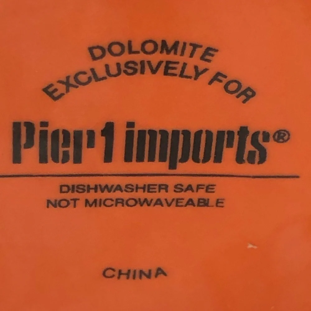 Pier 1 imports~ Ribbed Orange Glaze Dolomite Ceramic Planter 7”x5.5”